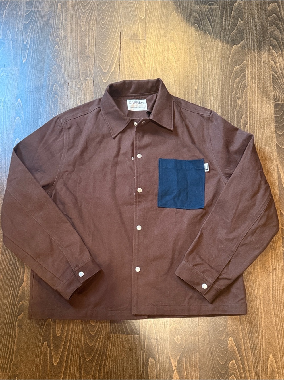 Carhartt Men’s Brown Work Jacket with Navy Pocket
